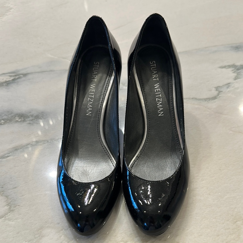 Stuart Weitzman Black Patent Leather Heels
